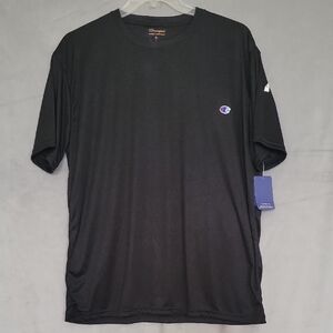 Champion Men's Black T-Shirt, Size XL, 100% Polyester